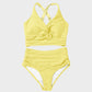 Texturiertes Bikini-Set mit Knotendetail und High-Waist-Schnitt
