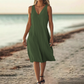 Ä&lt;&lt;&lt;t31&gt;19&gt;1&gt;melloses  Kleid  mit V-Ausschnitt für  Damen