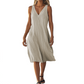 Ä&lt;&lt;&lt;t31&gt;19&gt;1&gt;melloses  Kleid  mit V-Ausschnitt für  Damen