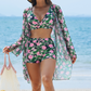 3-&lt;&lt;t20&gt;2&gt;eiliges  Bikini-Set mit Tunika  für  Damen