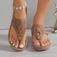 Damen Slip-On Zehentrenner mit Keilabsatz