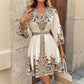 Women's Printed Tie-Waist V-Neck Dress