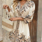 Women's Printed Tie-Waist V-Neck Dress