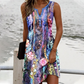 Ä&lt;&lt;&lt;t36&gt;24&gt;1&gt;melloses  Damenkleid  mit V-Ausschnitt und  Druck