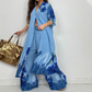 Damen-Zweiteiler: Longline-Hemdkleid & Hose mit weitem Bein