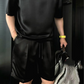 Lässiger Herren-Zweiteiler: T-Shirt & Shorts in Unifarben
