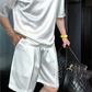 Lässiger Herren-Zweiteiler: T-Shirt & Shorts in Unifarben