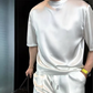 Lässiger Herren-Zweiteiler: T-Shirt & Shorts in Unifarben