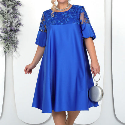 Lässiges A-Linien-Kleid mit Spitzendetail für Damen