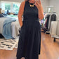 Elegantes Damen-Maxikleid mit U-Boot-Ausschnitt