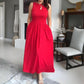 Elegantes Damen-Maxikleid mit U-Boot-Ausschnitt