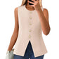 &lt;&lt;&lt;&lt;&lt;t42&gt;41&gt;23&gt;8&gt;0&gt;nzugweste  für  Damen  mit Rundhalsausschnitt und  Knopfleiste