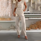 Ä&lt;&lt;&lt;&lt;t48&gt;28&gt;24&gt;1&gt;melloser  Damen-Jumpsuit mit Wasserfallausschnitt
