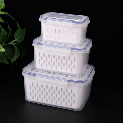 3PCS Obstaufbewahrungsbehälter-Set für den Kühlschrank mit abnehmbarem Sieb