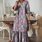 Boho-Kleid mit V-Ausschnitt und Volants