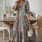Boho-Kleid mit V-Ausschnitt und Volants