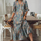 Boho-Kleid mit V-Ausschnitt und Volants
