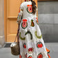 Bedrucktes Maxikleid mit Hemdkragen und Knopfleiste
