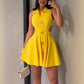 Elegantes, sexy, ärmelloses Kleid mit V-Ausschnitt für Damen