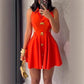 Elegantes, sexy, ärmelloses Kleid mit V-Ausschnitt für Damen
