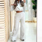 Damen-Zweiteiler: Sweatshirt & Hose mit hohem Bund