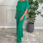 Damen-Jumpsuit mit lockerem Schnitt, kurzen Ärmeln, Gürtel und weitem Bein