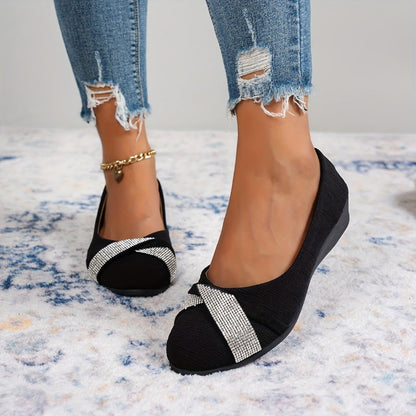 🔥50% RABATT – 💃Leichte, modische Damenschuhe mit Strass und Keilabsatz