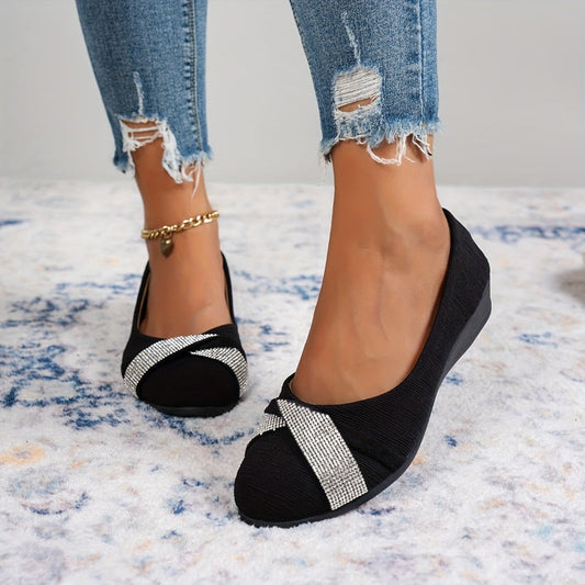 🔥50% RABATT – 💃Leichte, modische Damenschuhe mit Strass und Keilabsatz