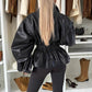 Einfarbige Jacke mit Revers