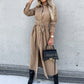 Damen-Langarm-Hemdblusenkleid