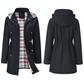 Damen Trenchcoat Neu – Wasserabweisende Übergangsjacke mit Kariertem Innenfutter, Elegante Herbstjacke