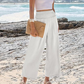 Lässige, hochtaillierte Cropped-Hose mit geradem Bein für Damen