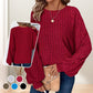 Rippstrick-Pullover mit lockerer Passform für Damen