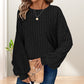 Rippstrick-Pullover mit lockerer Passform für Damen