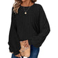 Rippstrick-Pullover mit lockerer Passform für Damen