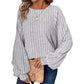 Rippstrick-Pullover mit lockerer Passform für Damen