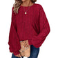 Rippstrick-Pullover mit lockerer Passform für Damen