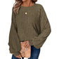 Rippstrick-Pullover mit lockerer Passform für Damen