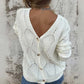 Wendbarer Pullover mit V-Ausschnitt und Hohlmuster