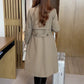 Eleganter Trenchcoat mit Kunstplüschfutter für Damen
