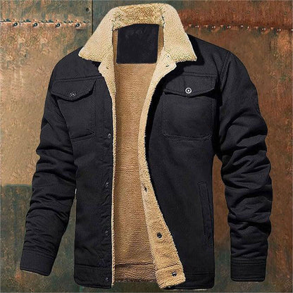Herren Retro Western Winter Fleece Jacke