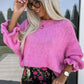 Women's Solid Round-Neck Knit Sweater