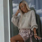 Women's Solid Round-Neck Knit Sweater