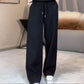 Damen-Set: Kurzes Sweatshirt mit Stehkragen und Weitbeinhose