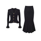 Strick-Zweiteiler: Figurbetontes Top & Fishtail-Bodycon-Rock