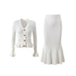 Strick-Zweiteiler: Figurbetontes Top & Fishtail-Bodycon-Rock