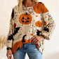 Damen-Halloween-Strickpullover im lockeren Schnitt mit Fledermausärmel