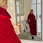 Einfarbiges, plissiertes Midi-Swing-Kleid