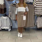 Damenkleid mit 3/4-Ärmeln und Colorblocking