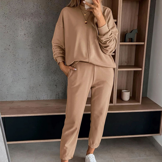 Bequemes 2-teiliges Sweatshirt- und Jogginghosen-Set für Damen